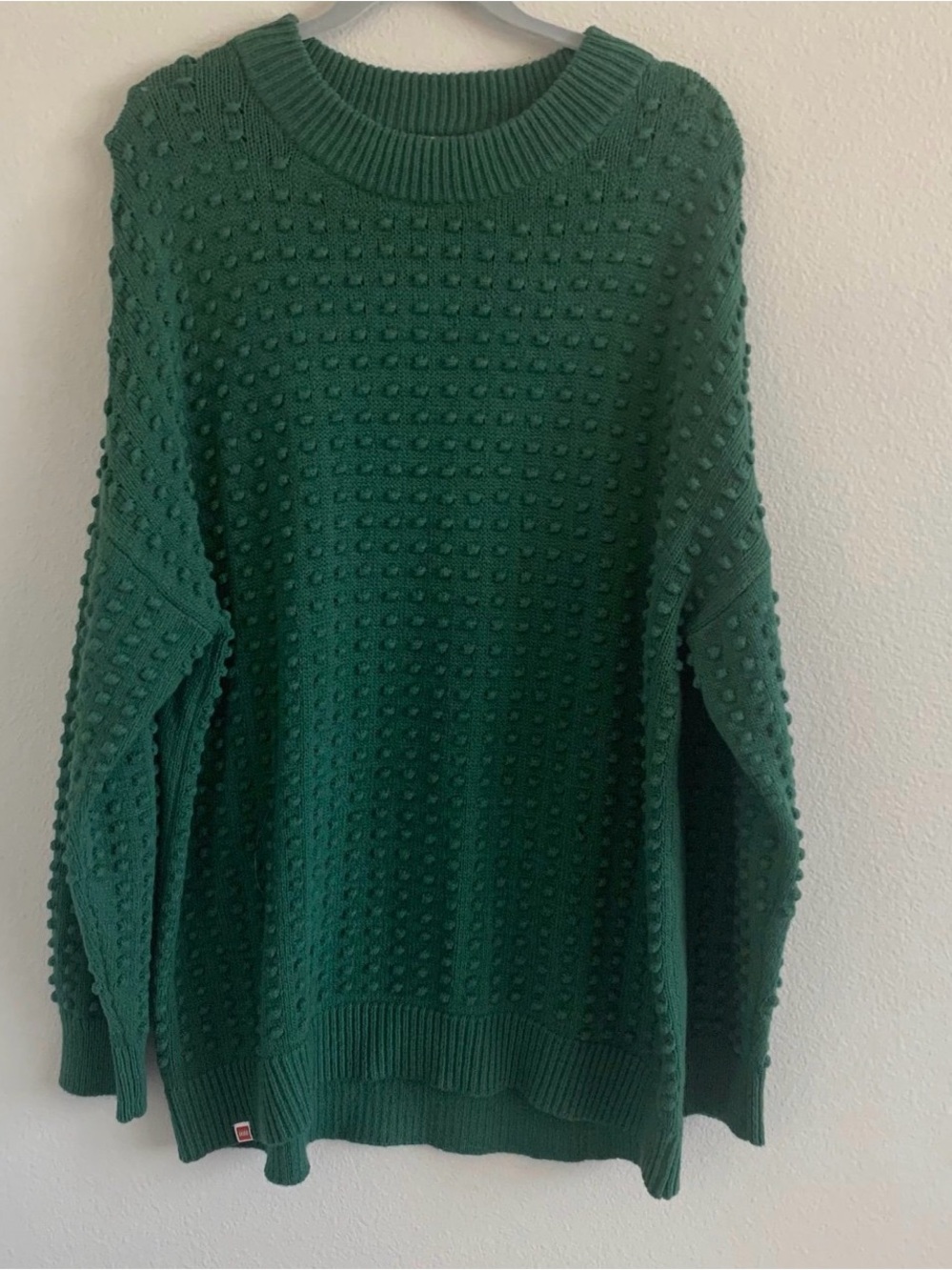 Lego Women's Dark Green Bobble Knit Crewneck Sweater